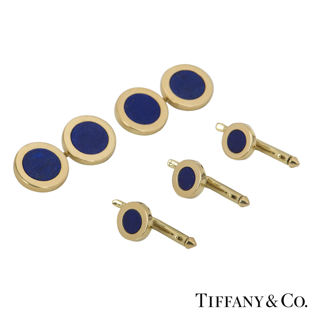 Tiffany 14k Gold  Lapis Lazuli Cufflinks